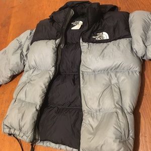 The North Face Black/Grey Nuptse Puffer Jacket